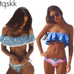  Bikinis Women Swimsuit Push Up Swimwear Women 2017 New Sexy Bandeau Print Brazilian Bikini Set Beach Wear Bathing Suits Biquini