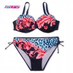  Faerdasi Sexy Women Bikini set Plus size Floral Print Biquini Woman Push up Beachwear Bandage Swimsuit Bandeau Bathing suit 