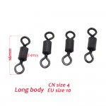  Fishing rolling swivels Carp fishing tackle long body rolling swivel 4#  fishing terminal tackle