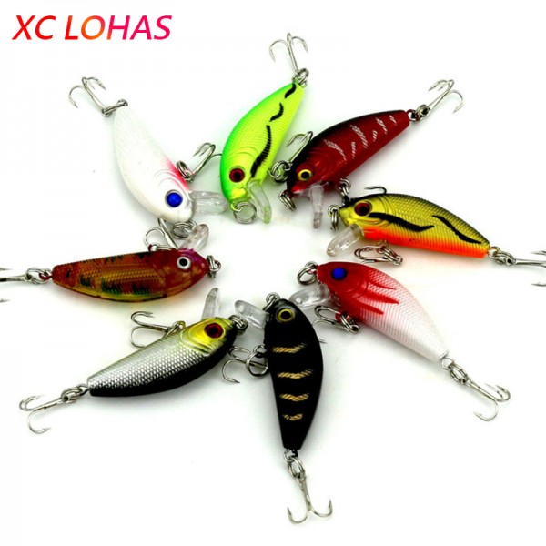 1 Piece 8 Colors Artificial Fishing Lure Fake Bait with Hooks 3D Fish Eye High Fishing Lures for Sea Fishing