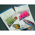 10 Bags Saltwater Fishing Rigs Sea Fishing Sabiki Lures Red Glow Shrimps Random Color