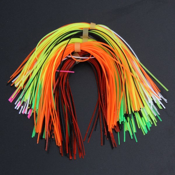 10 Bundles 50-70 Strands Silicone Skirts Fishing Accessories DIY Spinnerbatis Buzzbaits Rubber Jig Lures Squid Rubber Skirt