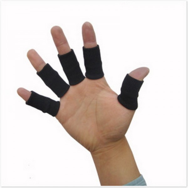 10 Pcs Elastic Finger Sleeves Basketball Sports Safety Thumb Brace Protector For Volleyball Badminton Fitness Gym Health Care