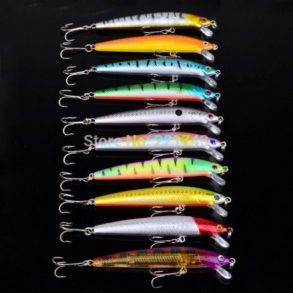 10 pcs/lot 8.5G Laser Minnow Fishing Lure Floating 11.5cm/18g Wobblers Artificial Bait Hard Crankbaits