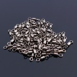 100 Pcs 12mm High Tensile Strength A shape Barrel Bearing Swivel Solid Rings Fishing Connector With Interlock Snap