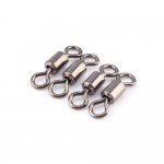 100 Pcs 12mm High Tensile Strength A shape Barrel Bearing Swivel Solid Rings Fishing Connector With Interlock Snap