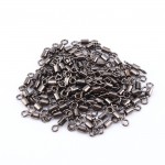 100 Pcs 12mm High Tensile Strength A shape Barrel Bearing Swivel Solid Rings Fishing Connector With Interlock Snap