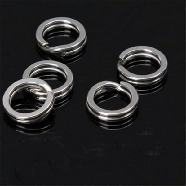 100 pcs/lot  Stainless Steel Split Rings Lures rings connector Fishing ring  No Rust In Saltwater 