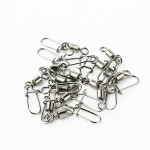 100PCS 2# 3# 4# 6# 8# 10# Fishing Connector Pin Bearing Rolling Swivel Stainless Steel with Snap Fishhook Lure Tackle Accessorie