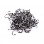 100Pcs #8/9/10/11/12 Carbon Steel Fishing Hook Fishhooks Durable Pesca Jig Head Fishing Hooks with Hole Carp Fishing Tackle Box