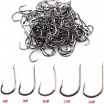 100Pcs #8/9/10/11/12 Carbon Steel Fishing Hook Fishhooks Durable Pesca Jig Head Fishing Hooks with Hole Carp Fishing Tackle Box