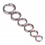 100pcs Fishing Split Rings for Crank Hard Bait Silver Stainless Steel 3#-8# Double Loop Split Open Carp Tool Fishing Accessories