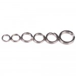 100pcs Fishing Split Rings for Crank Hard Bait Silver Stainless Steel 3#-8# Double Loop Split Open Carp Tool Fishing Accessories