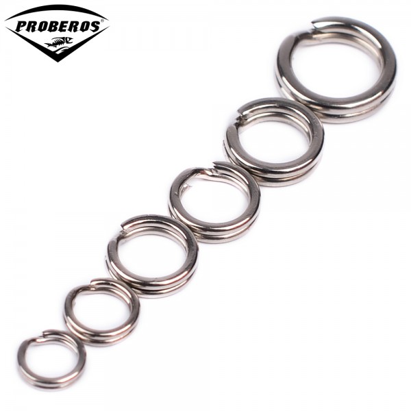 100pcs Fishing Split Rings for Crank Hard Bait Silver Stainless Steel 3#-8# Double Loop Split Open Carp Tool Fishing Accessories