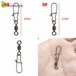 100pcs Rolling Fishing Swivel With Nice Snap Black Nickle Rolling Swivels Hard Fishing Lures Connector Size 1 2 4 5 6 8