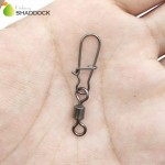 100pcs Rolling Fishing Swivel With Nice Snap Black Nickle Rolling Swivels Hard Fishing Lures Connector Size 1 2 4 5 6 8