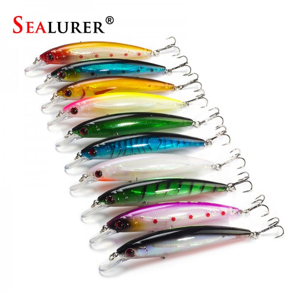 10PCS/LOT 13.5G 11CM Fishing Lure Minnow Lures Hard Bait Pesca Fishing Tackle isca artificial 10 Colors Quality Hook Swimbait