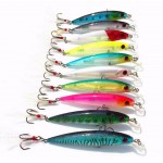 10Pcs Minnow Fishing Lure Swim Hard Bait 9cm 8g Artificial Plastic Feather wobbler Bait Crankbait Fishing Tackle