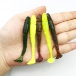 10Pcs/Lot Lures Soft Bait 75mm 3.2g silicone bait Worms fishing lure with salt smell Fishing Takcle Grub Artificial Lures YE-269