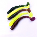 10Pcs/Lot Lures Soft Bait 75mm 3.2g silicone bait Worms fishing lure with salt smell Fishing Takcle Grub Artificial Lures YE-269