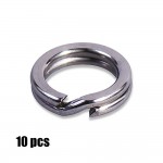 10pcs 3, 3.5, 4, 4.5, 5, 5.5, 6, 7.5 mm Stainless Steel Heavy Duty Split Rings Terminal Tackle 