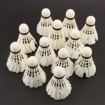 12 Pcs/Lot Professional Badminton Balls Portable White Goose Feather Training Badminton Ball Shuttlecocks Sports Accessories