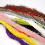 12PCS 12 Color Vertical Cutting Rabbit Hair Strips Genuine Rabbit Fur Strip for Fly Tying Zonker Streamers / Hare Dubbing Fiber 