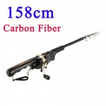 133cm Folding Mini Telescopic Fishing Pole Combo Fiberglass Fishing Rod Reel Lure Fishing Spinning Rod Fish Tackle Set + Line