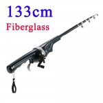 133cm Folding Mini Telescopic Fishing Pole Combo Fiberglass Fishing Rod Reel Lure Fishing Spinning Rod Fish Tackle Set + Line