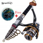 1.3m-2.4m Stick Fishing Rod de Carbon Fiber Fishing Rod for Fish Olta Spinning Telescopic Mini Fishing Rod Set with Reel Pole