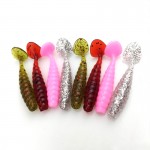 14Pcs/Lot 4cm/1.3g Lures Soft Bait Worms fishing lure with salt smell Hot Fishing Takcle Grub Artificial Lures Free Shipping 132