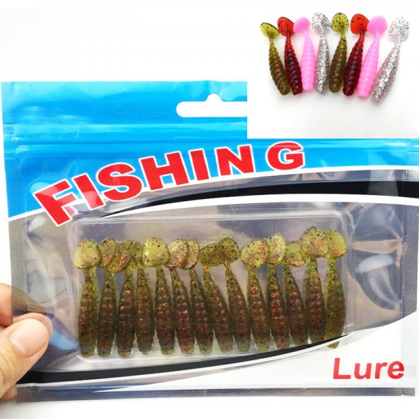 14Pcs/Lot 4cm/1.3g Lures Soft Bait Worms fishing lure with salt smell Hot Fishing Takcle Grub Artificial Lures Free Shipping 132