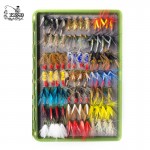 168Pcs wet dry fly fishing set  nymph streamer poper emerger flies tying kit material lures  fishing box tackle for carp trout