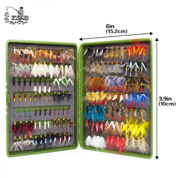 168Pcs wet dry fly fishing set  nymph streamer poper emerger flies tying kit material lures  fishing box tackle for carp trout