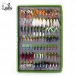 168Pcs wet dry fly fishing set  nymph streamer poper emerger flies tying kit material lures  fishing box tackle for carp trout