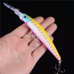 1PCS Long Minnow Fishing Lure 14.5cm 14.7g Artificial Bait wobblers shone vibrator For Fishing Y077