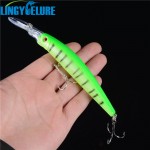 1PCS Long Minnow Fishing Lure 14.5cm 14.7g Artificial Bait wobblers shone vibrator For Fishing Y077