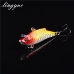 1PCS Metal VIB Fishing Wobblers 3D Eyes Bait Treble Hooks Fishing Lures 5.5cm 10g Good Quality Crankbait