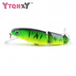 1Pcs 3 Sections Top Water Minnow Fishing Lures Swimbait Jointed Hook Crankbait 10.5cm Crazy wobblers fishing tackle YE-248