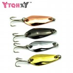 1pc 3.5cm 3.7g metal Lure Exported to USA Market fishing bait spoon lures fishing lure Gold silver color fishing tackle YE-67