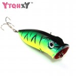 1pc Fishing Lures 5 colors Popper Lure 6.5cm 13g fishing bait 6# high carbon steel hook fishing tackle YE-203