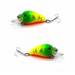 1pcs lowest price small Fat Wobbler Fishing Lures Crank 4.5cm/1.77in 4.2g/0.15oz  Rock Fishing Hard Bait Hooks #10