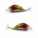 1pcs lowest price small Fat Wobbler Fishing Lures Crank 4.5cm/1.77in 4.2g/0.15oz  Rock Fishing Hard Bait Hooks #10