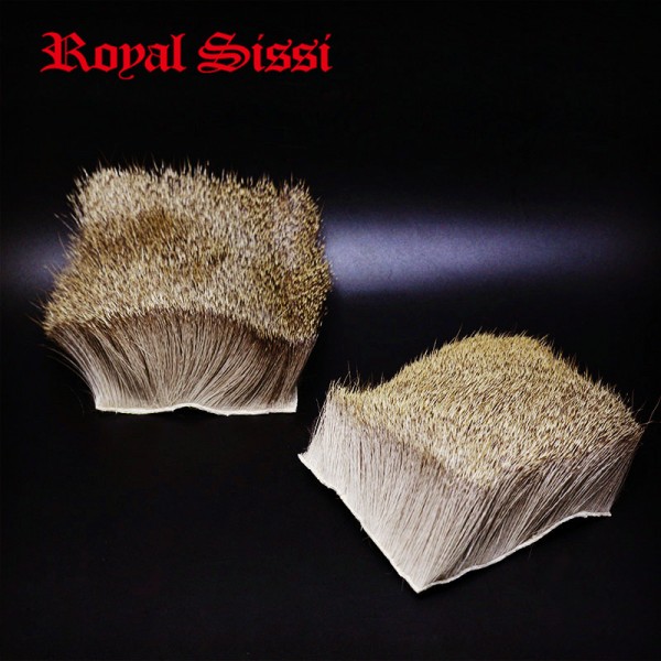 2 pcs/lot deer body hair fur patch with bigger size:8cm*8cm Elk Body Hair short deer hair for fishing dry flies tying materials