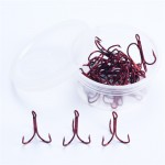 20 Pcs/lot 2# 4# 6# 8# High Carbon Steel Fishing Hook Red color Pesca Jig Treble Hooks with Plastic Box Fishing Tackle Box