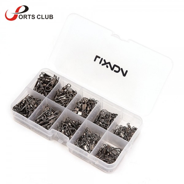 200Pcs/Set  Swivel Solid Rings Fishing Connector Fishing Swivels Snap 5#/7#/9#/11#/13# Fishing Tackle