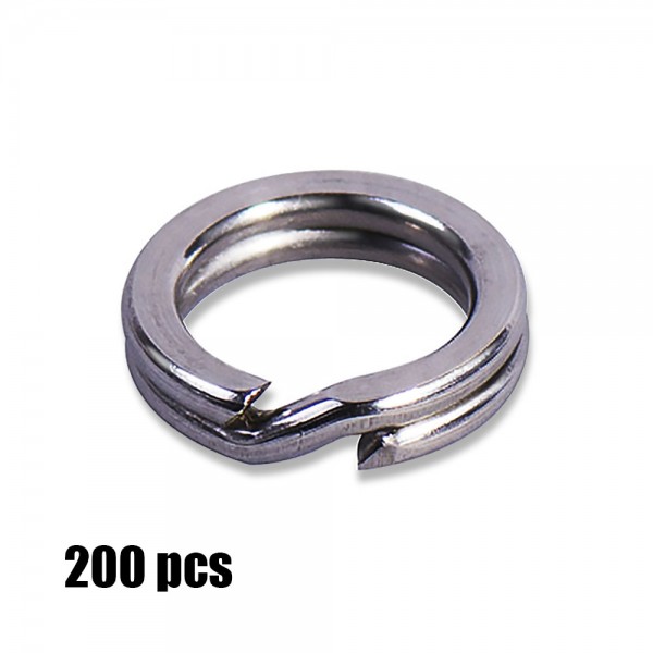 200pcs 3, 3.5, 4, 4.5, 5, 5.5, 6, 7.5 mm Stainless Steel Heavy Duty Split Rings Terminal Tackle Fishing Accesssories