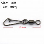 200pcs/lot MS+QL Fishing Swivels 1/0# - 8# Rolling Swivel With Hooked Snap Fishhooks Tackle