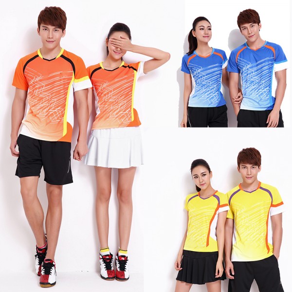 2015  Badminton Set ( T-shirt + Shorts) Team Couple Model Badminton Table Tennis Sportswear CS1153 CS2153