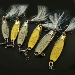 2015 Luminous metal lure for fishing spoon lure 10g 15g gold/silver black bass lure fishing bait hard lure free shipping